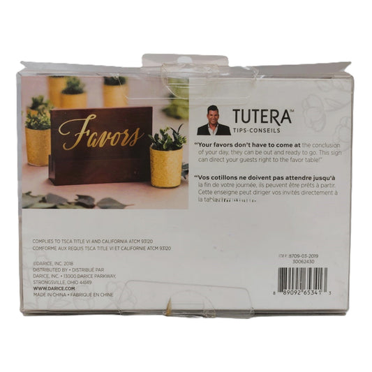 37138 - Davidtutera 6"x4.5" Wooden "Favors" Sign |1-32|