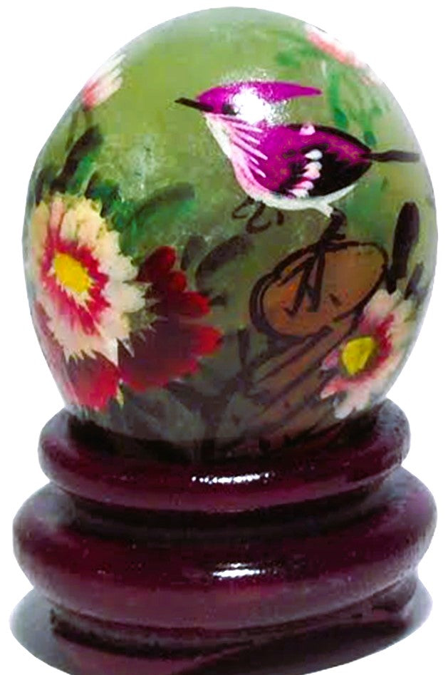 3764 - 1" Green Egg - Purple Bird - |9-7|