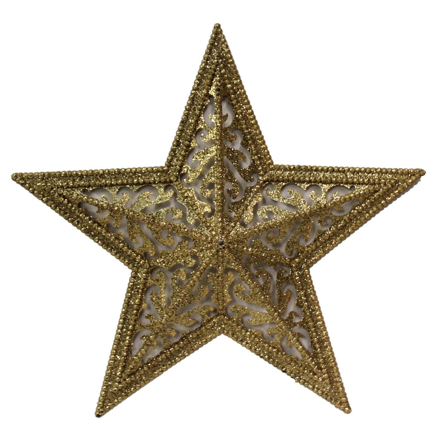 3832 - 10" Gold Star Ornament Xmas - |Pod 1-68|