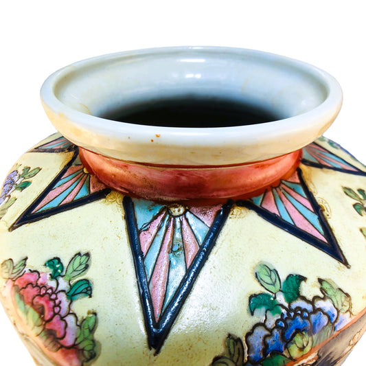 3833 - 12" Vase Flowers and Birds - |7-9|