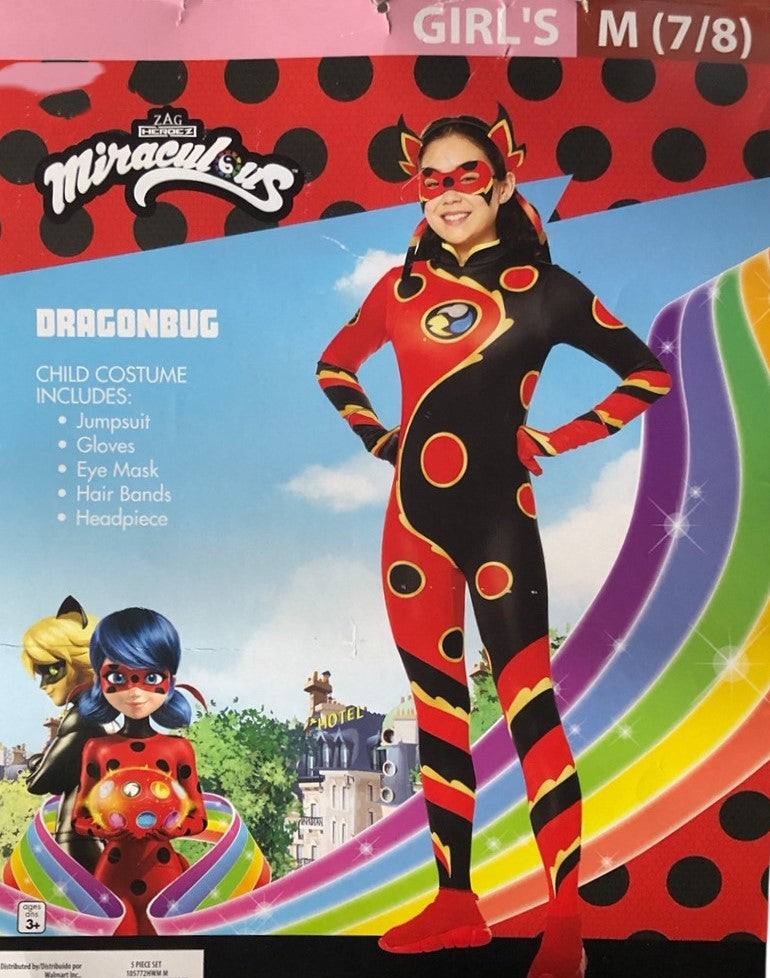 38387 - Dragonbug Girls Costume Set M 7-8 Jumpsuit Accessories