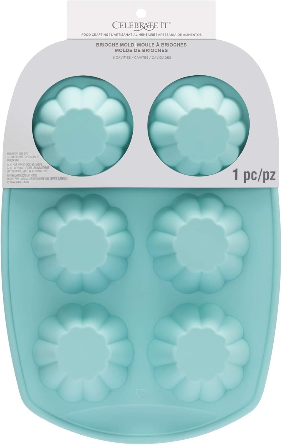 38946 - Flexible, Heat-Resistant Silicone Brioche Baking Mold for 6 Cupcakes |3-23|