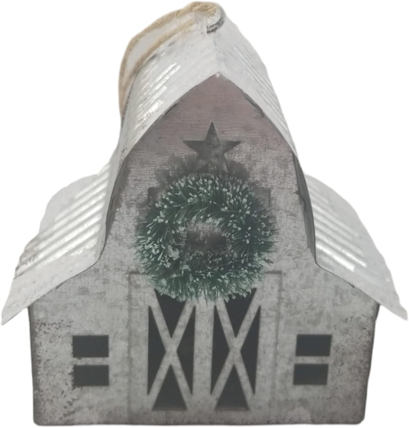 38969 - Metal Christmas Barn Ornament 4" |Pod 2-73|