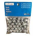 39010 - 60 pc Black & White Round Beads - |3-23|