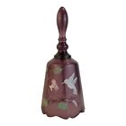 39013 - 7 Inch Purple Glass Bell with Hummingbird Design, Signed by L. Everson (Store) |PT|