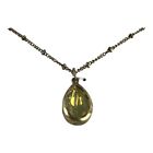 40151 - Silver Expressions Necklace Light Green Stone Pendant and Gold Ball Earrings - |Clear-144|