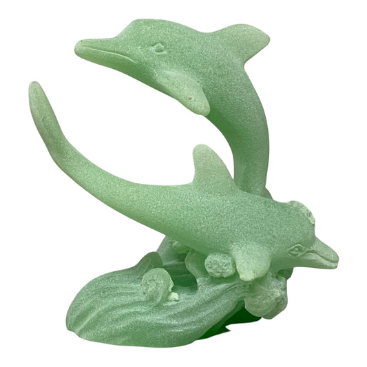 40417 - 2.5" Green Resin Dolphin Opposites Store |Z-76|