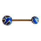 40592 - Captivating Blue and Black Ball Bar Jewelry Piece with Bold Design, Everyday Elegance, and Striking Color Palette |Clear-96|