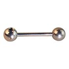 40598 - Silver Ball Tongue Bar - |Clear-96|