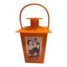 40732 - Vibrant Orange LED Halloween Lantern with Cat Design, 5 Inches |Pod 2-20|