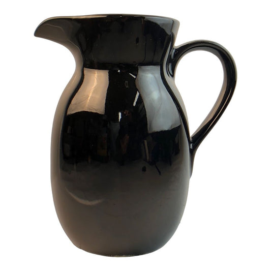 41676 - 7" Black Ceramic Pitcher for Modern Elegant Home Decor and Flower Arrangements |GR-65|