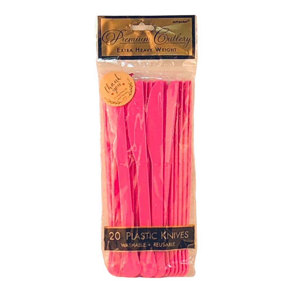 41712 - 20 Plastic Knives Pink - |BS-32|