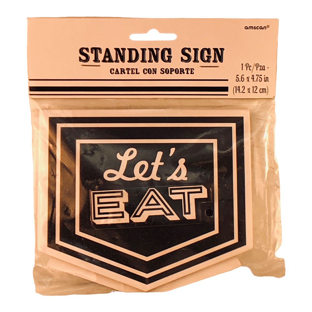 41828 - Standing Decorative Sign with 'Let's Eat' Phrase, 5.6 x 4.75 Inches |File-22|