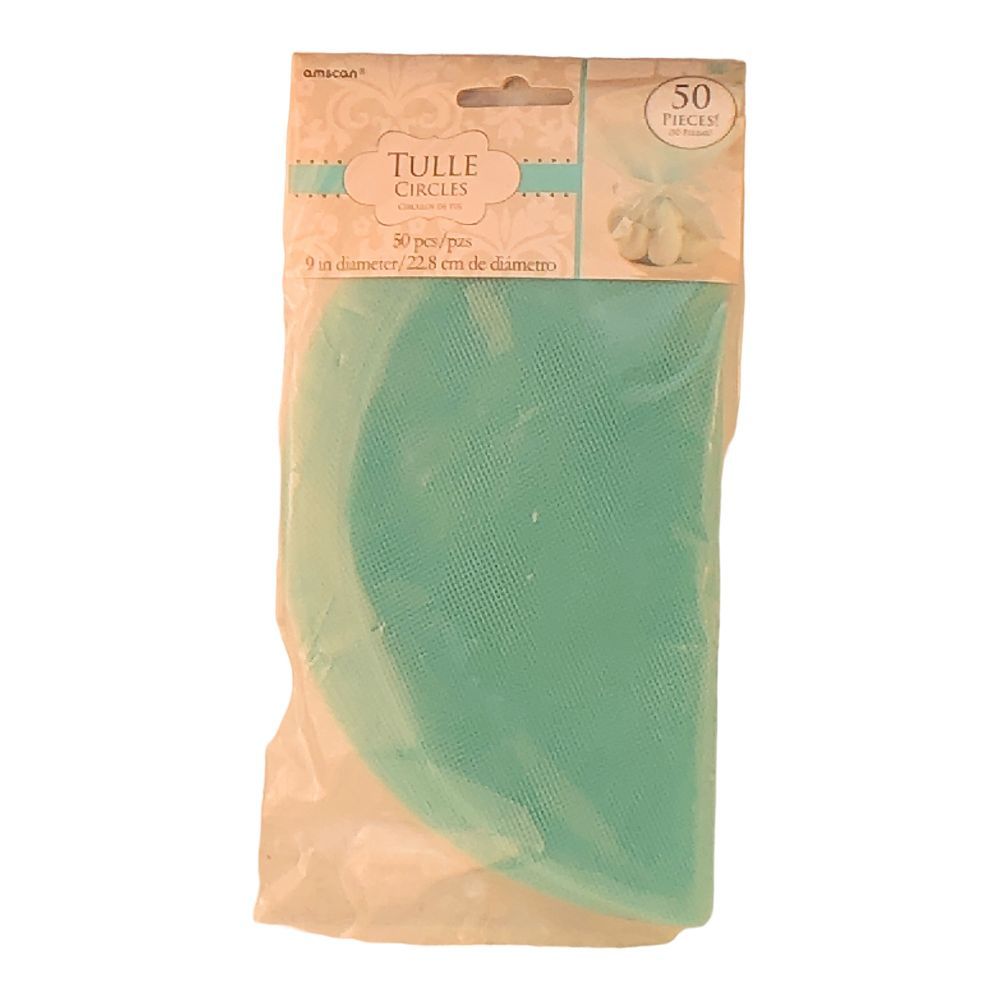41832 - 9" 50 pc Aqua Tulle Circles - |H-26 & H-54|