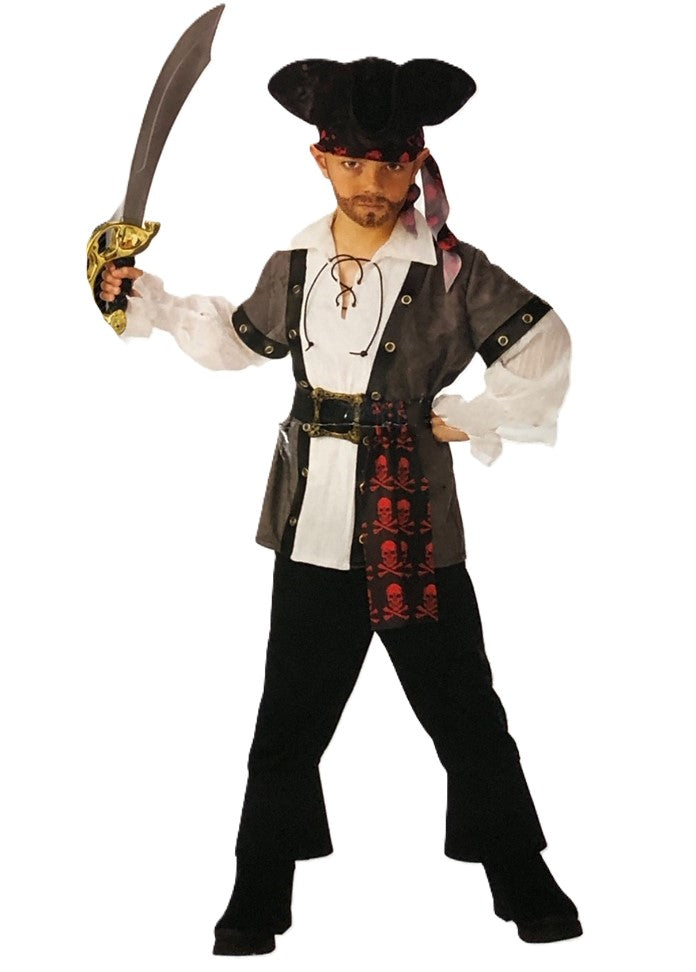 41858 - Boys Pirate Costume Size M Swashbuckler |BHA-8|