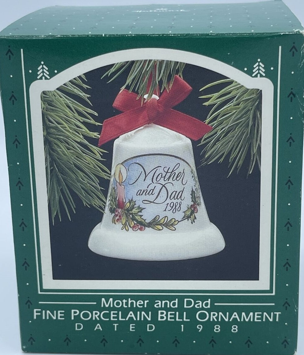 42419 - Hallmark Mother and Dad Porcelain Bell Ornament |Pod 1-65|