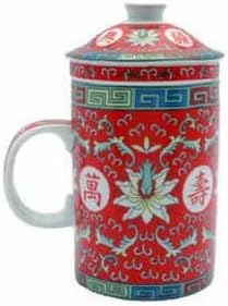4256 - Tea Cup w Strainer Red - |B-19||Pod 3-31|