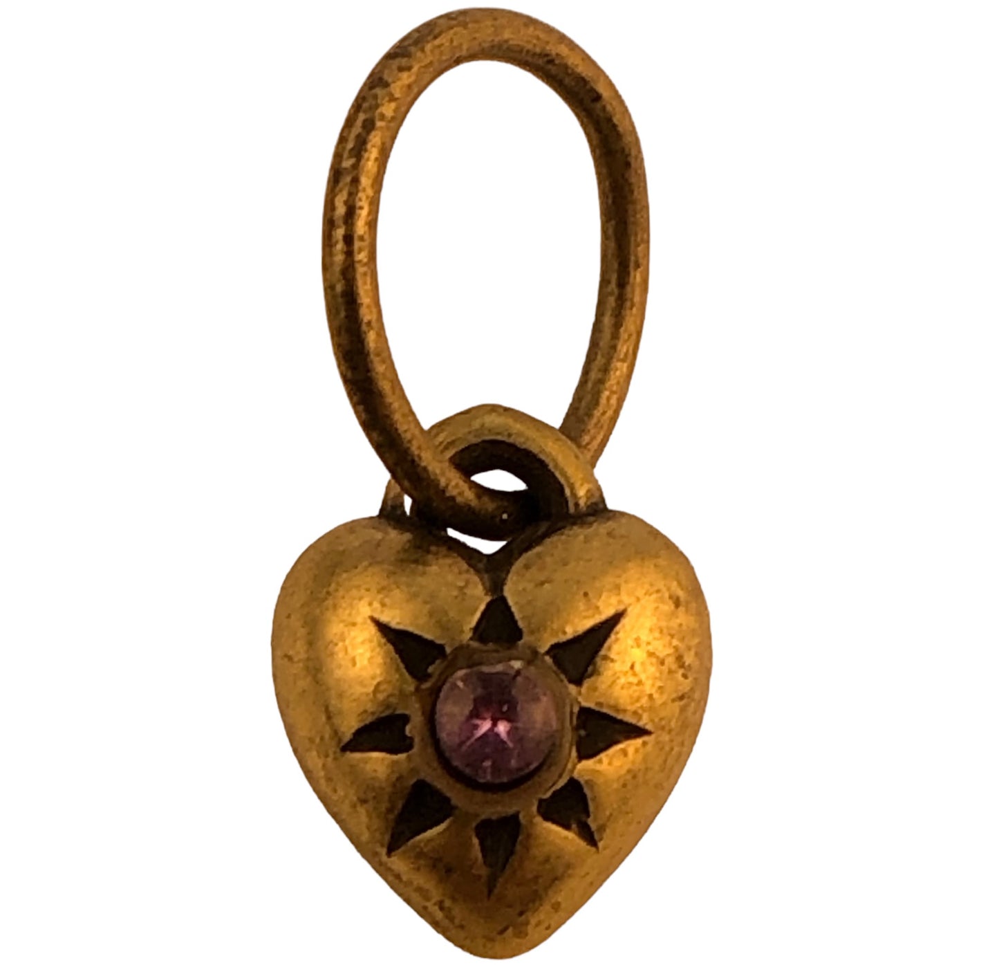 42632 - Gold Heart Charm With Lavender Stone 1/4" x 1/3" |Clear-128|