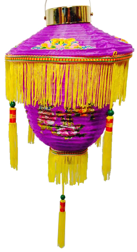 4311 - Lantern 8" Purple Fringed - |W-17|