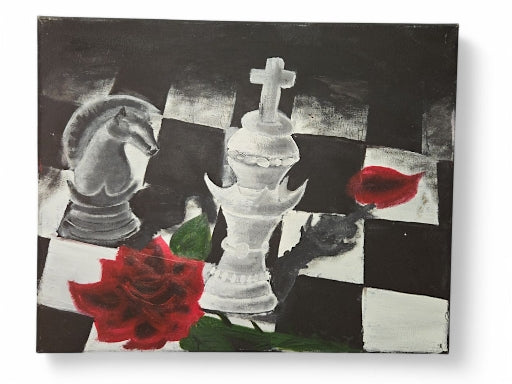43317 - Tyler's Ambition Chess & Rose Painting - MW BLACKEYEDBLADES