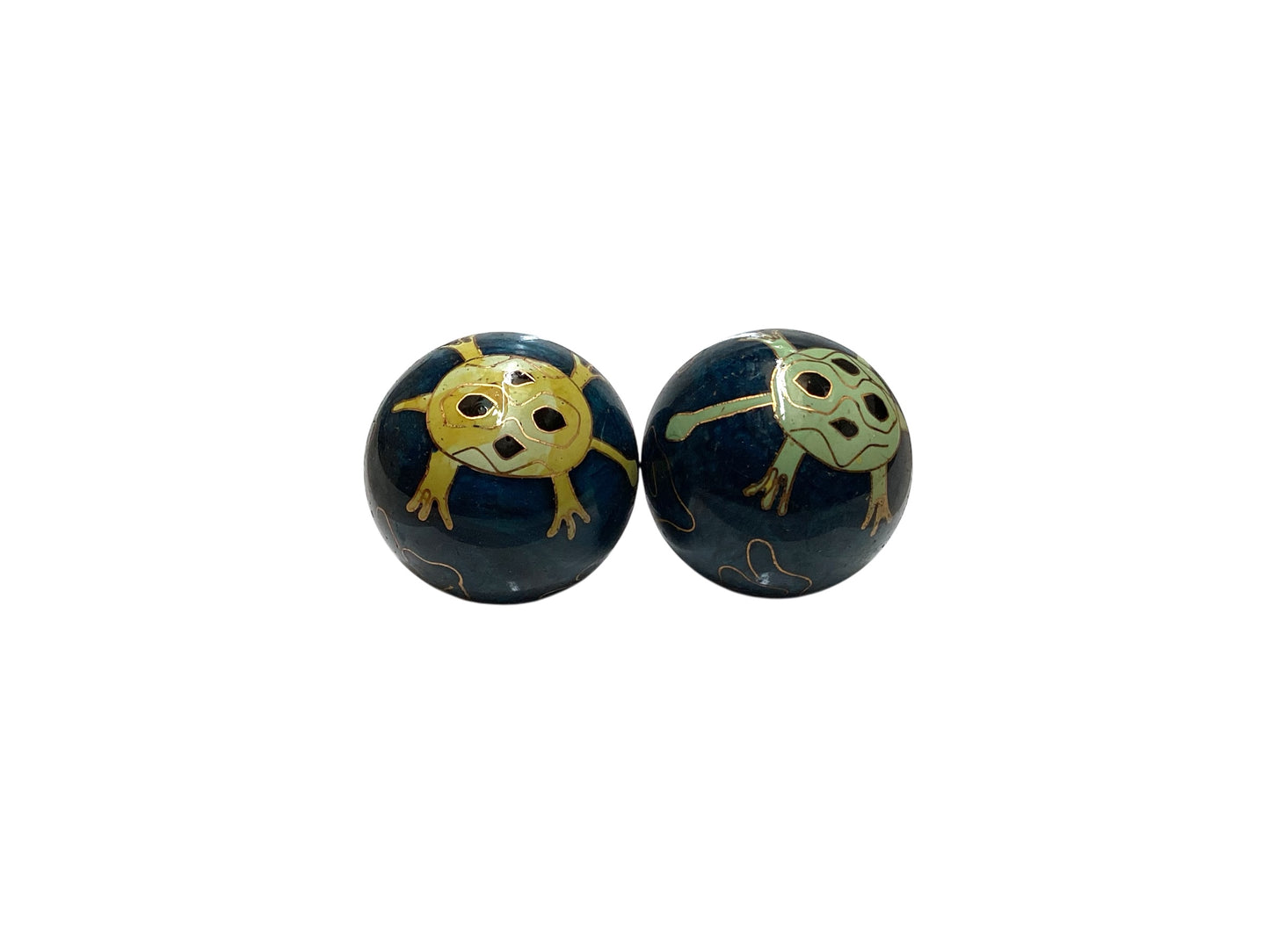 43346 - Large Blue Chinese Health Exercise Stress Baoding Balls Relaxation Therapy with Turtle - ULTIMATE