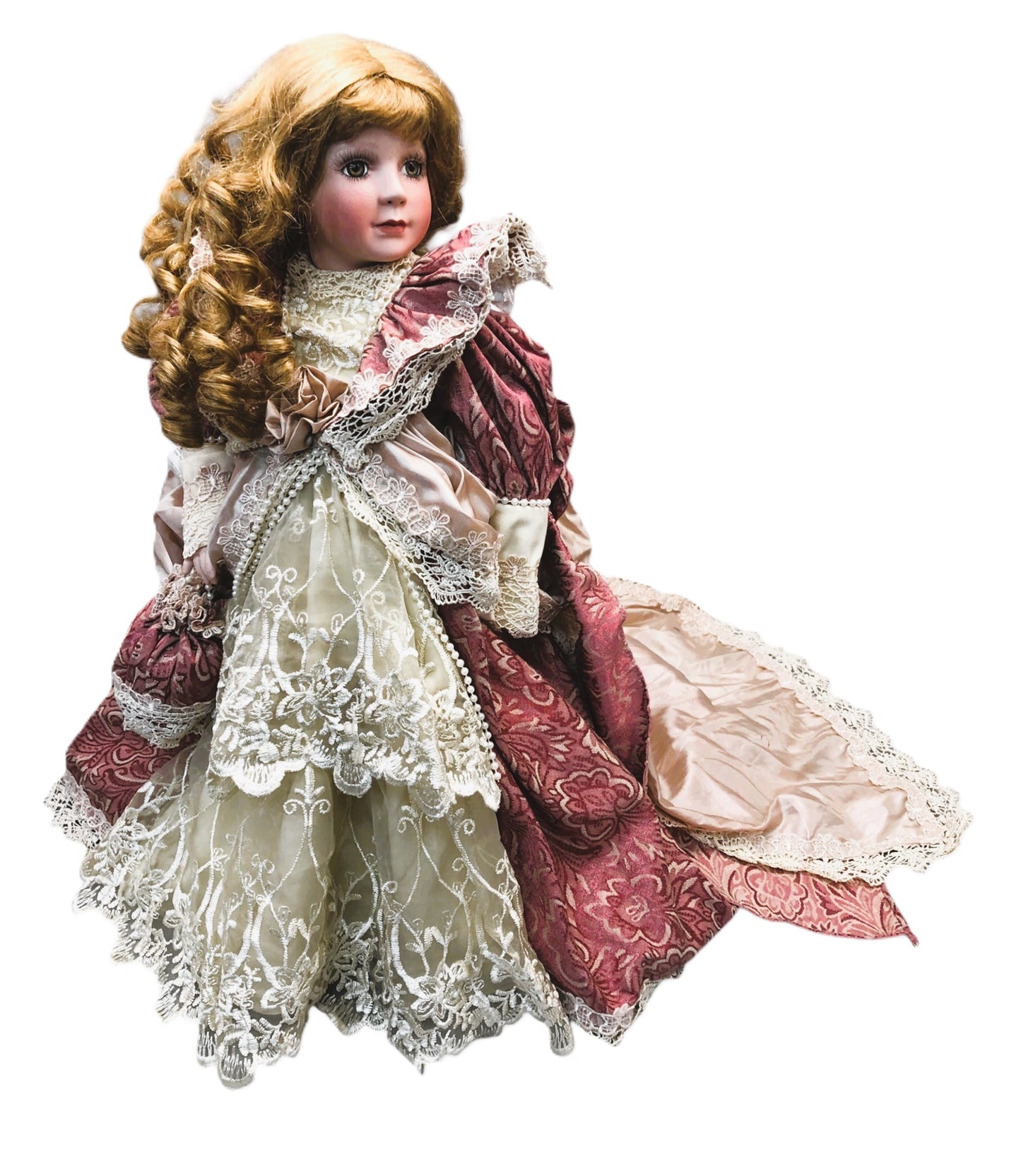 43416-Treasured Heirloom Collection Red And Yellow Dressed Doll-X-87 : CS UNEARTHED