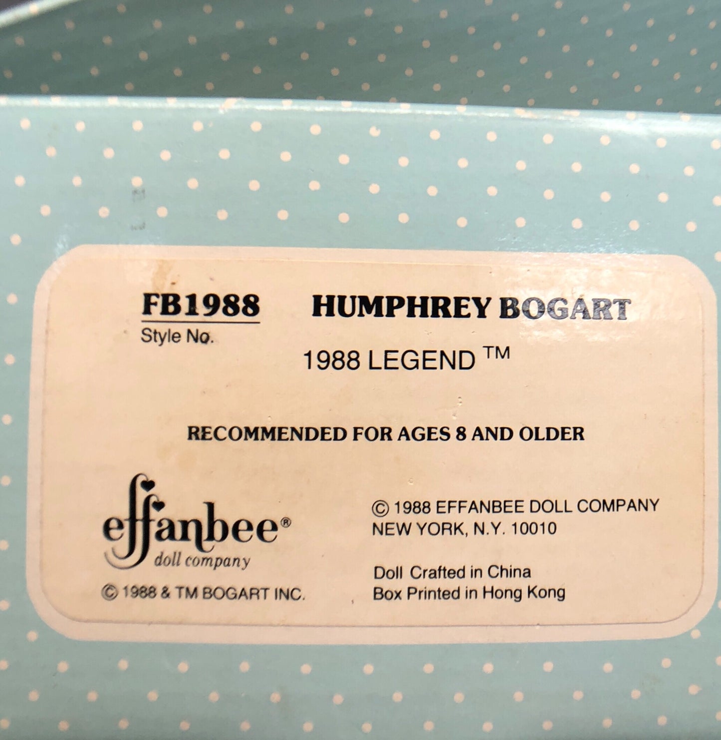 43456-Effanbee 1988 Legend Humphrey Bogart |X-78|