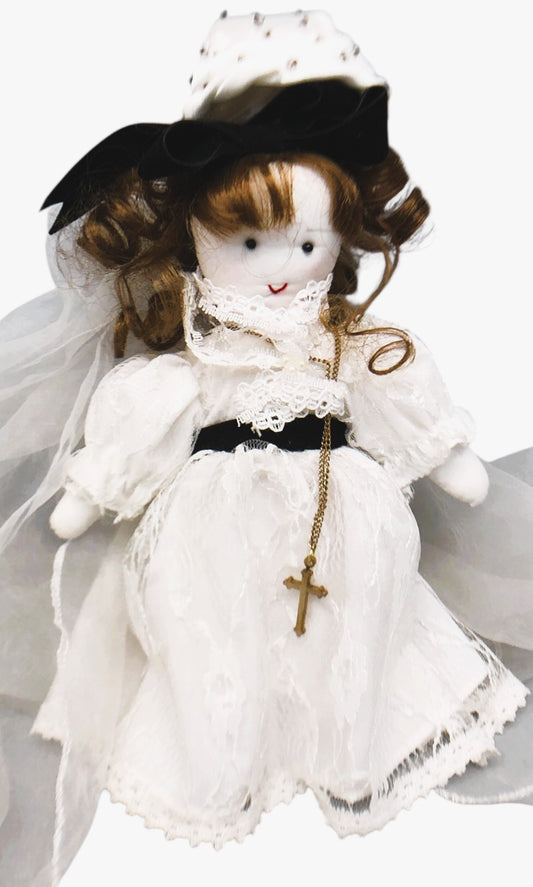 43473 - White Dressed Fabric Doll- X-80 :CS -COOL BEANS