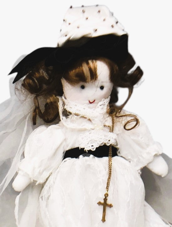 43473 - White Dressed Fabric Doll- X-80 :CS -COOL BEANS