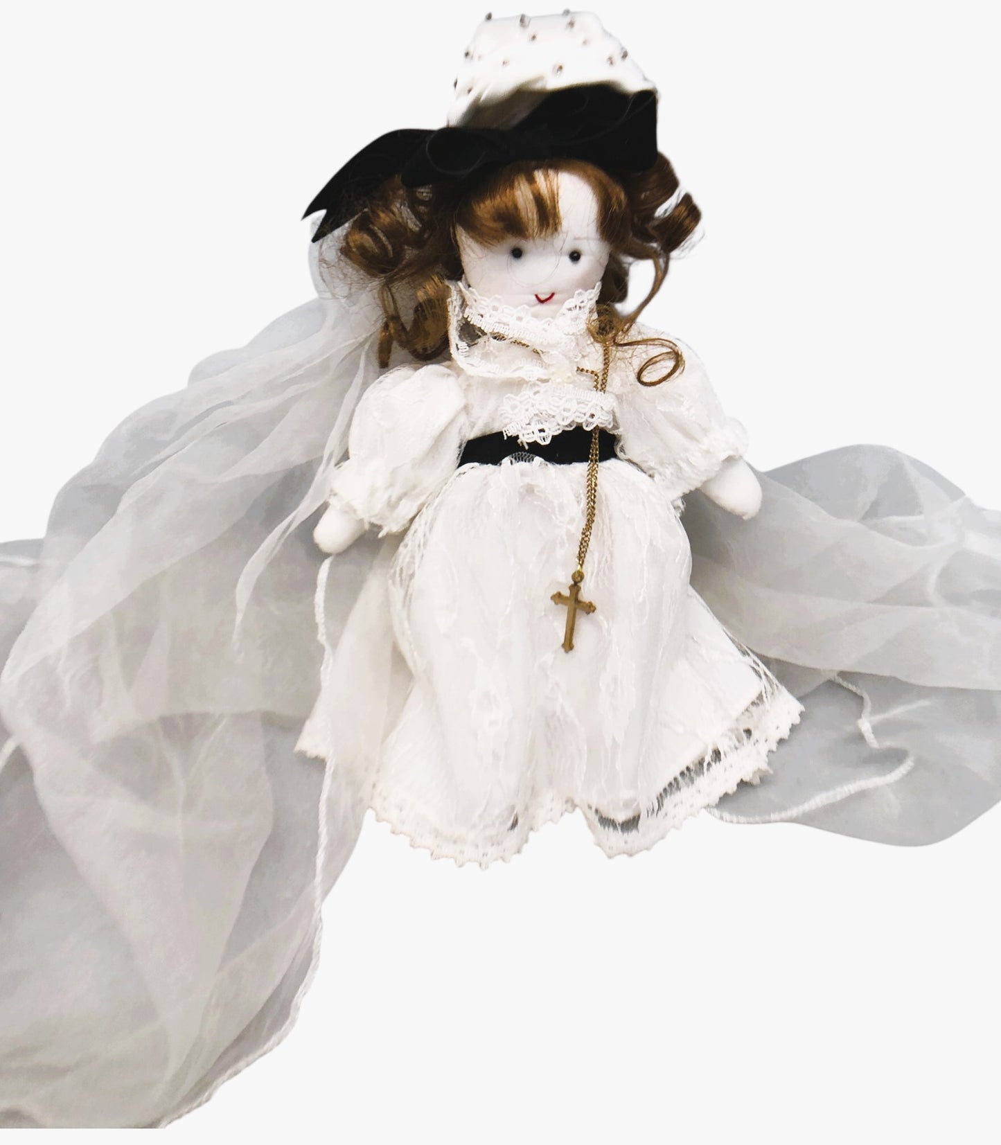 43473 - White Dressed Fabric Doll- X-80 :CS -COOL BEANS