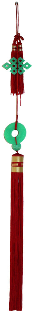 4396 - 27" Red Tassel w/Jade Ring |17-18|
