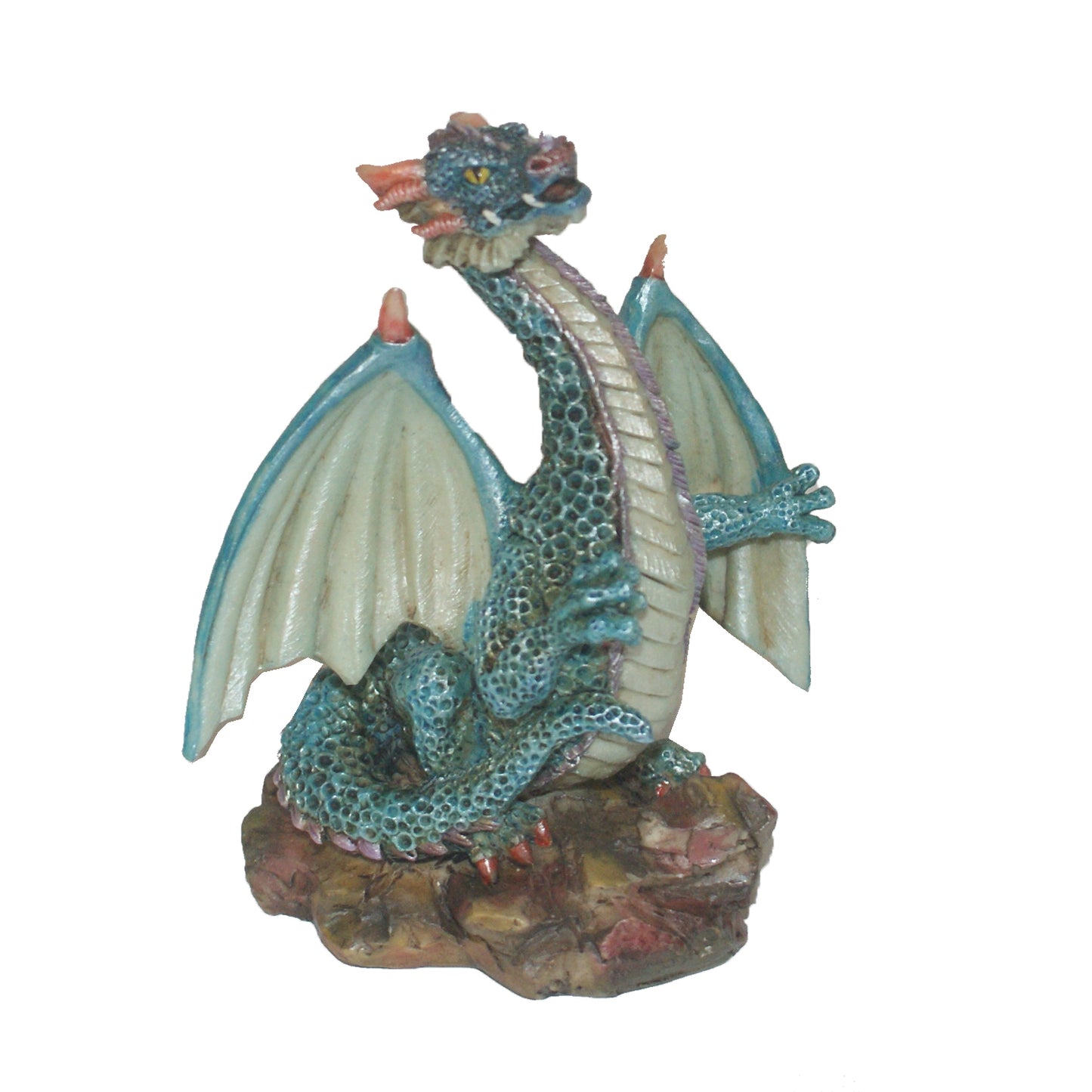 4588 - 4" Blue Dragon - Stand On Rocks - |Z-83|