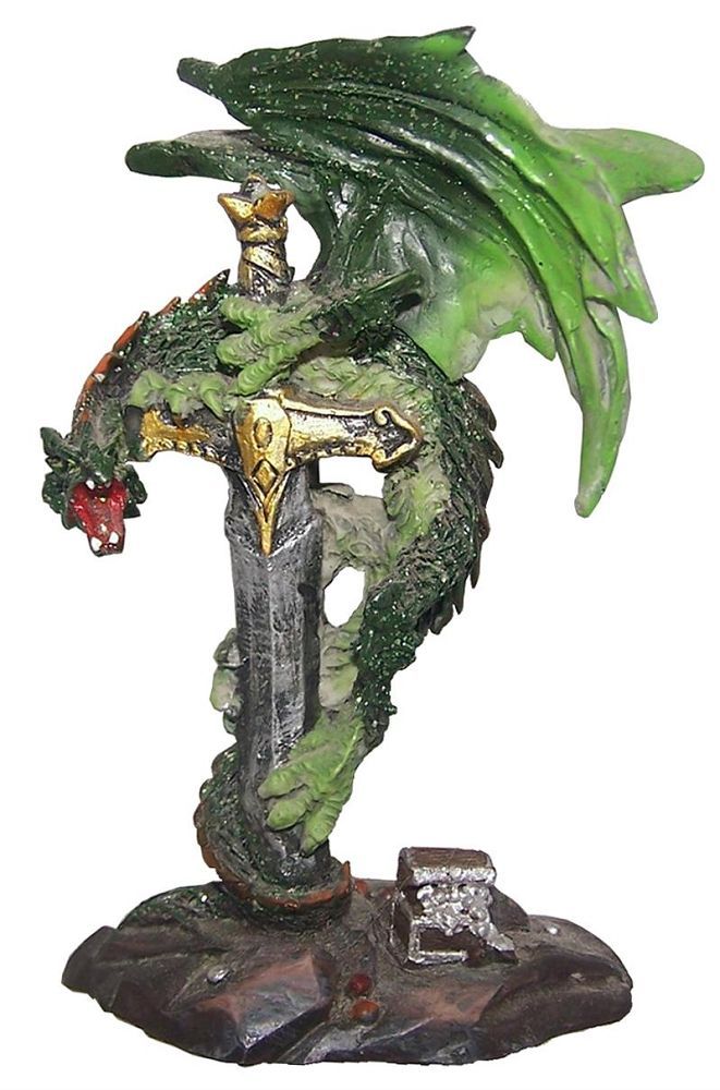 4626 - 4" Green Dragon - Curled Sword - |Z-42|