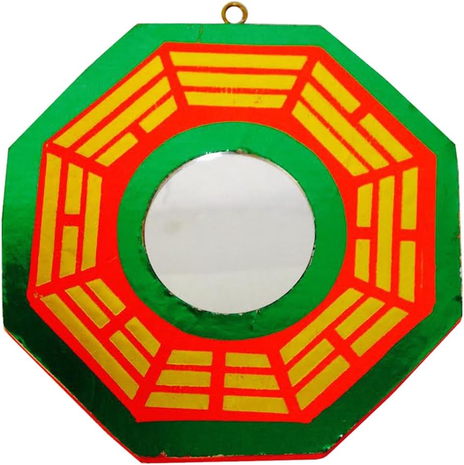 4644 - 6" Green Bagua Mirror - Flat - |19-19|