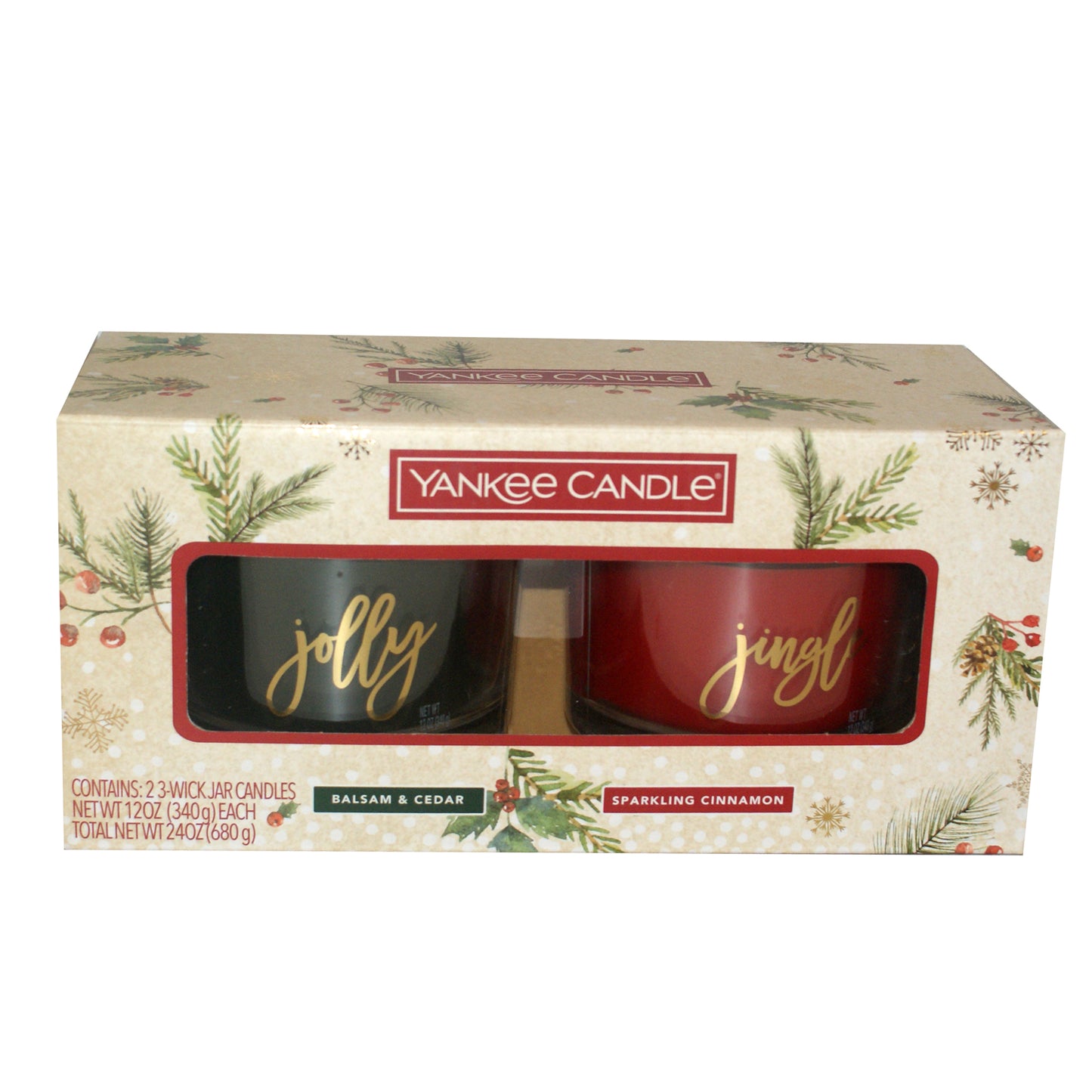 4841 - Yankee Balsam Cedar And Cinnamon Scented 3-Wick Candles, Two-Pack |Scent 15|