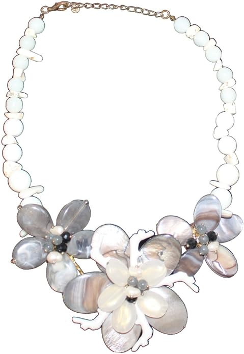 4848 - Shell Stone Bead Necklace - |Clear-169|