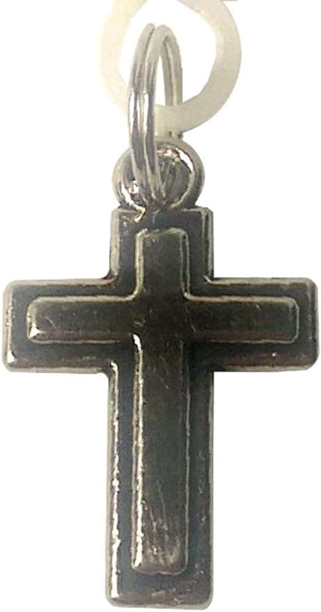 499 - Silver/Black 1" Cross Charm - |Clear-2|