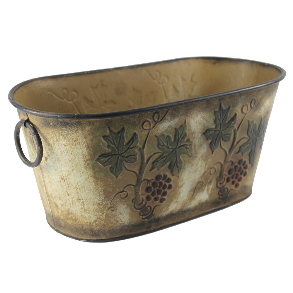 504 - 13" Metal Grape Planter Bucket - |21-15|