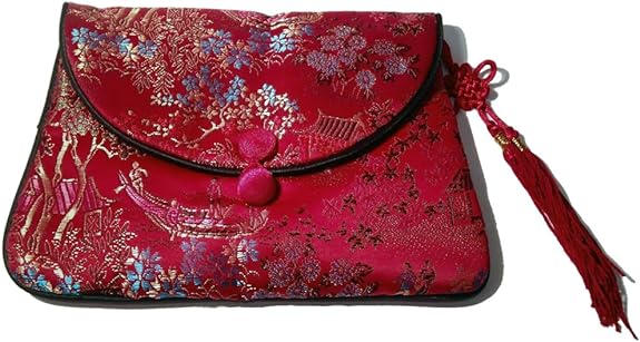 5065 - Burgundy 7X6 Satin Tassel Purse |16-22|