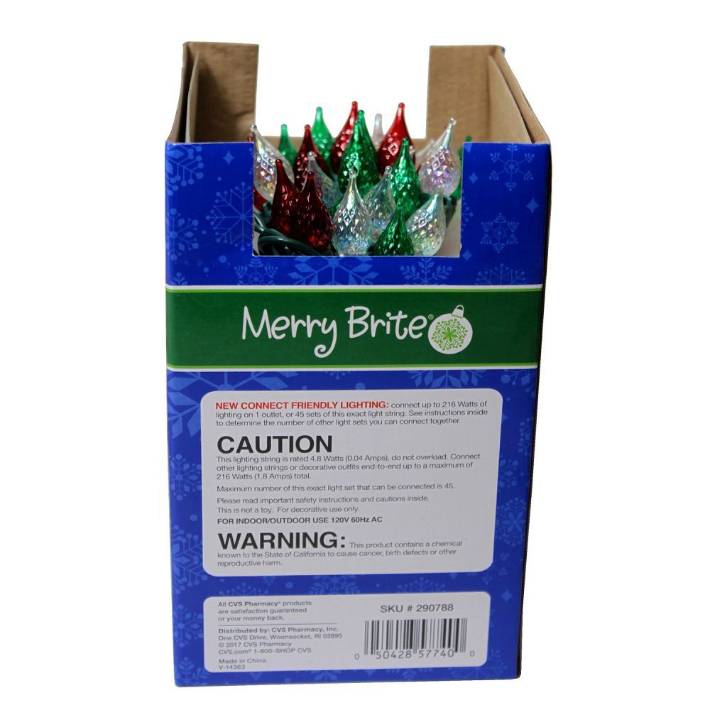 507 - Merry Brite 50 ct Red Green Clear Lights - |G-43|