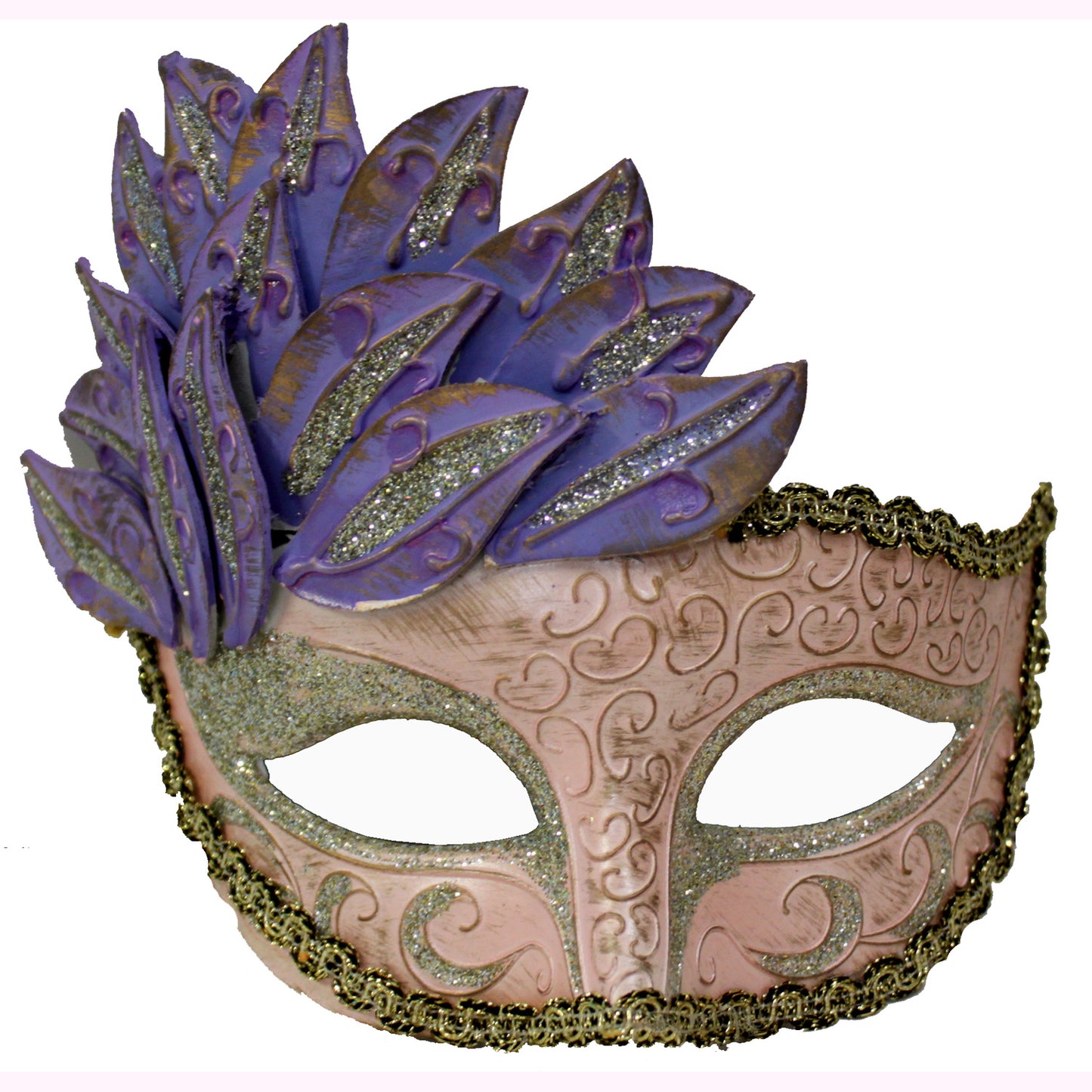 5143 - Pink Purple Mardi Gras Mask - |BS-32 Garage|