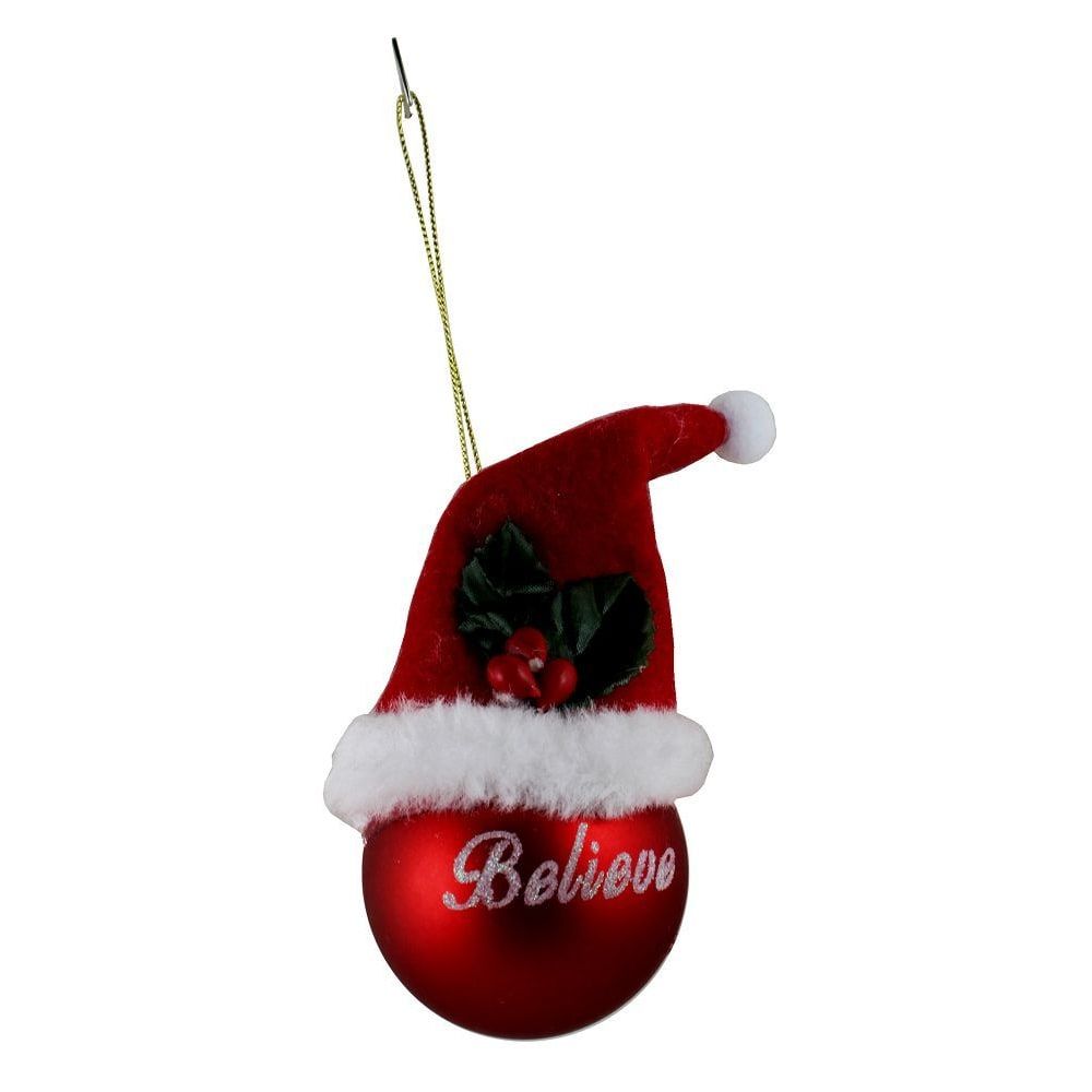 516 - Believe - Red Bulb Christmas Ornament - |Pod 2-73|