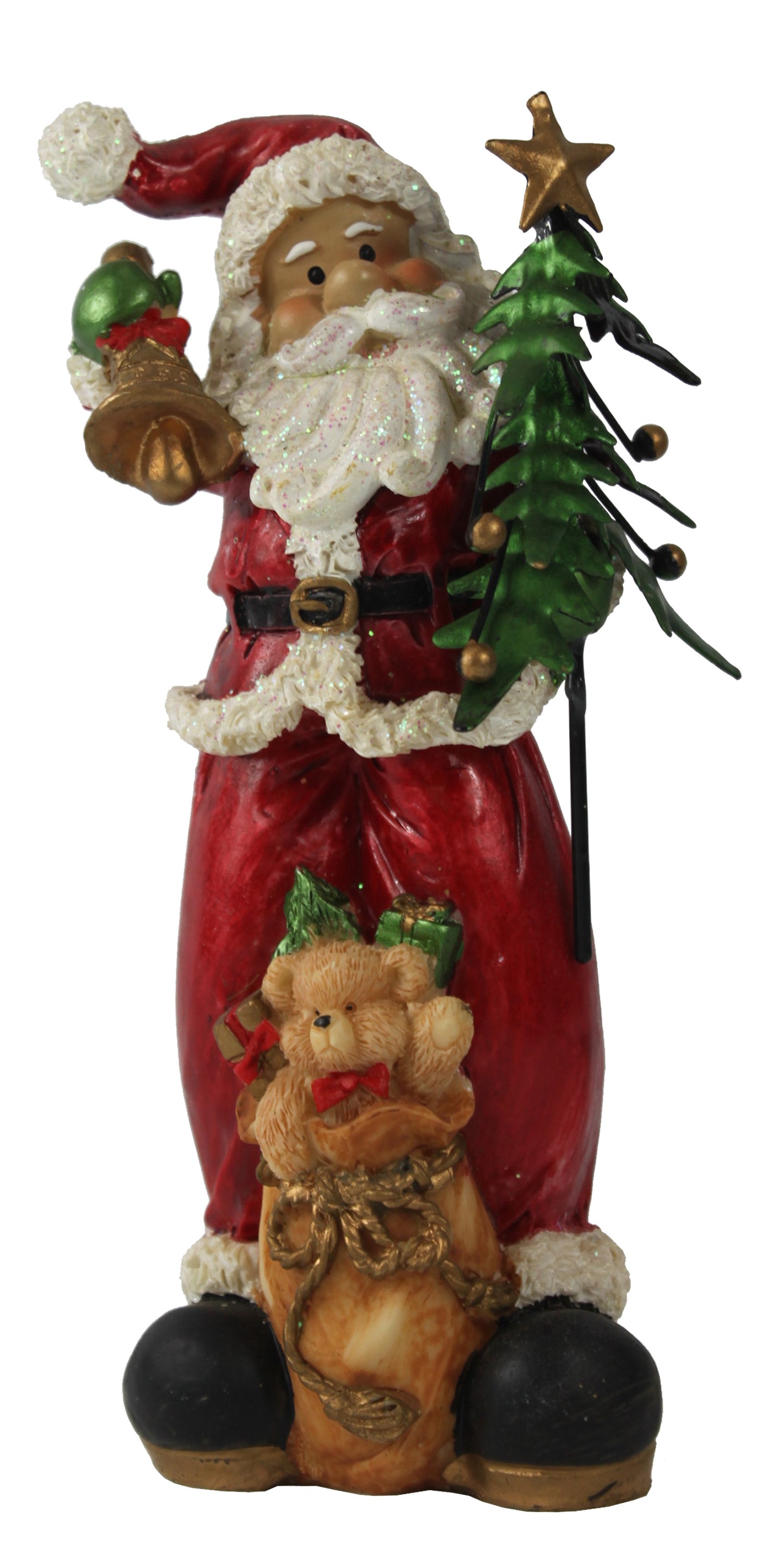 5206 - 6" Santa w Bear Figurine - |Pod 2-73|