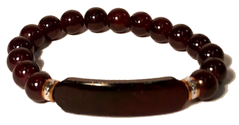 5222 - Brown Bead Power Bracelet - |Clear-101|