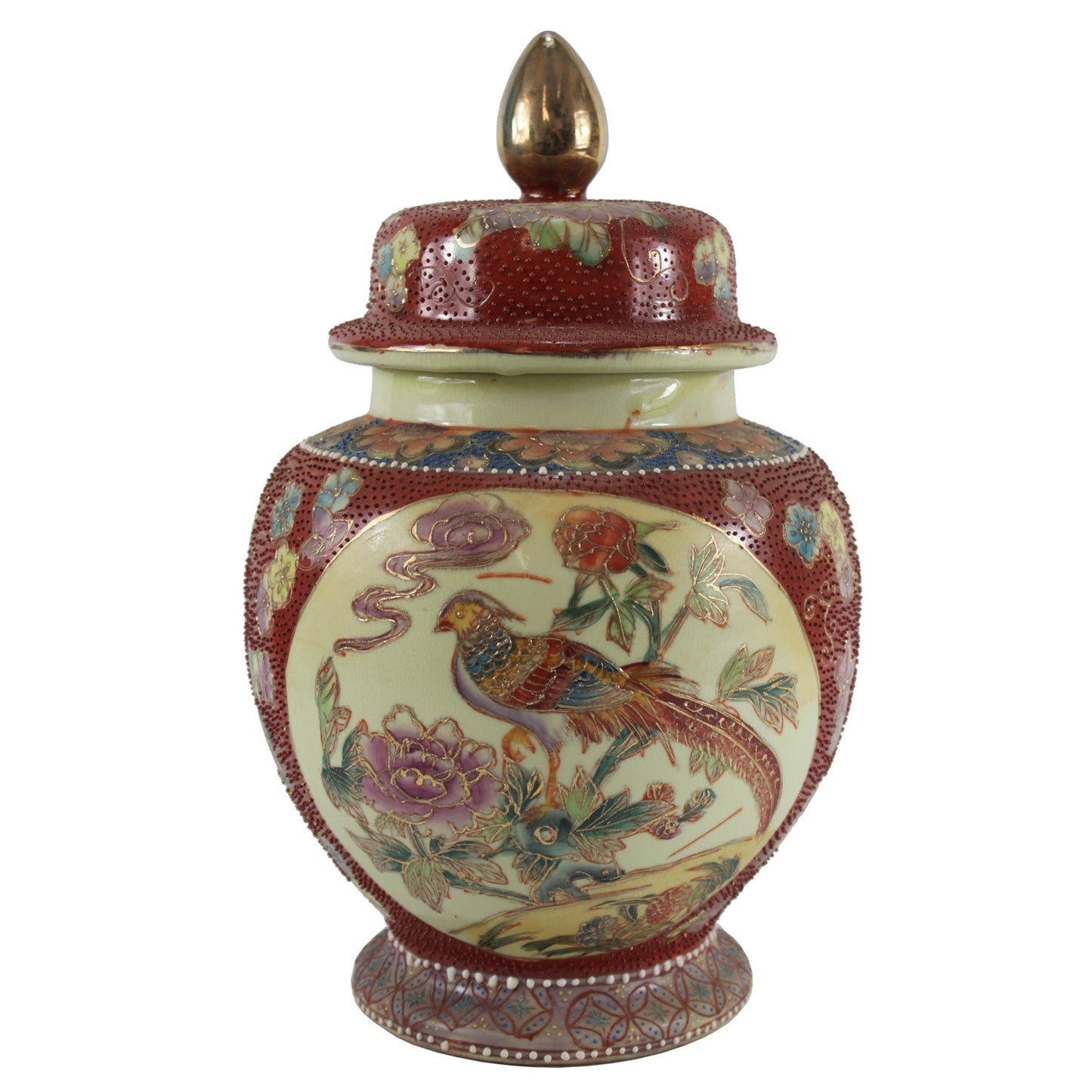 5271 - Pheasant Ginger Jar w/Lid - |2-1|
