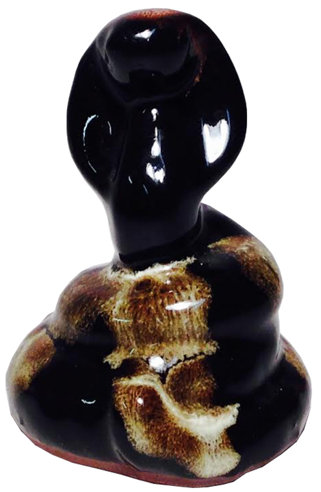 5507 - 3" Brown Ceramic Snake - Coiled - |Z-61|