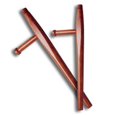 557 - Two 24" Red Wood Round Tonfas |21-C|