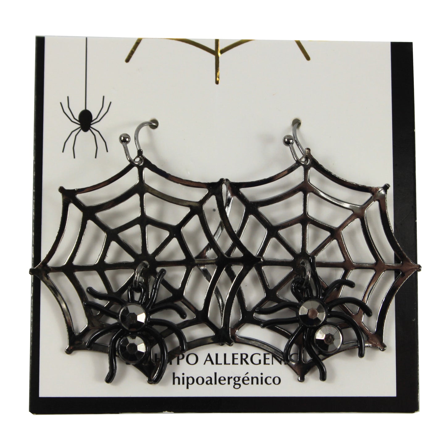 5635 - Earrings Spider on Web - |Clear-158|