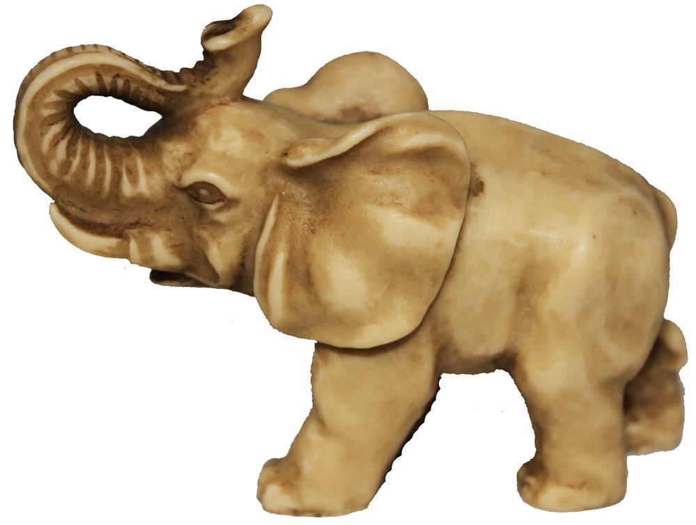 5728 - 4" Faux Ivory Elephant - Trunk Head - |Z-21|