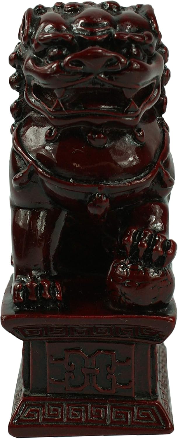 5961 - 4" Red Fu Dog - Left Foot - |Z-38|